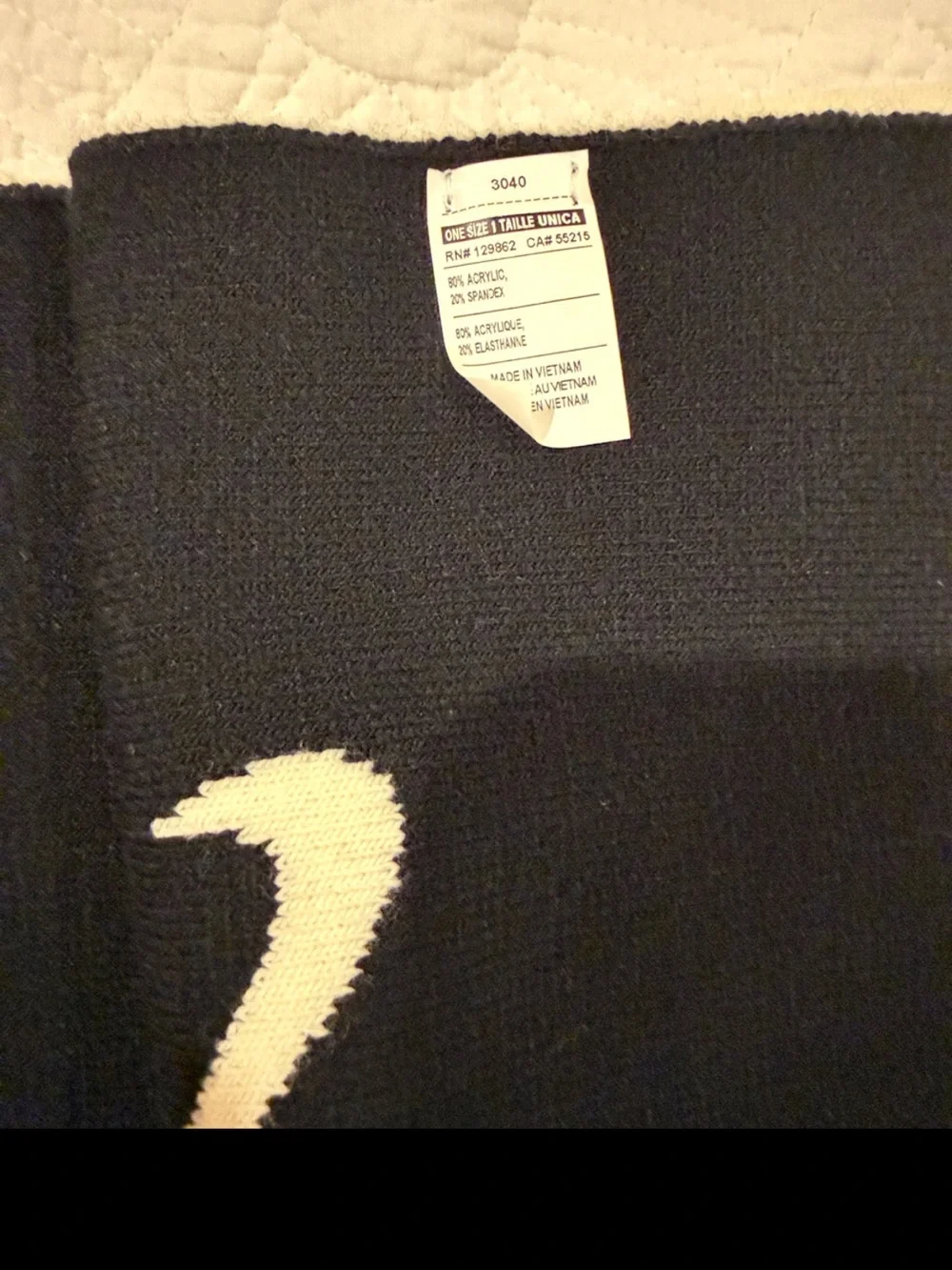 Unisex Nike Swoosh Black & Cream Scarf
